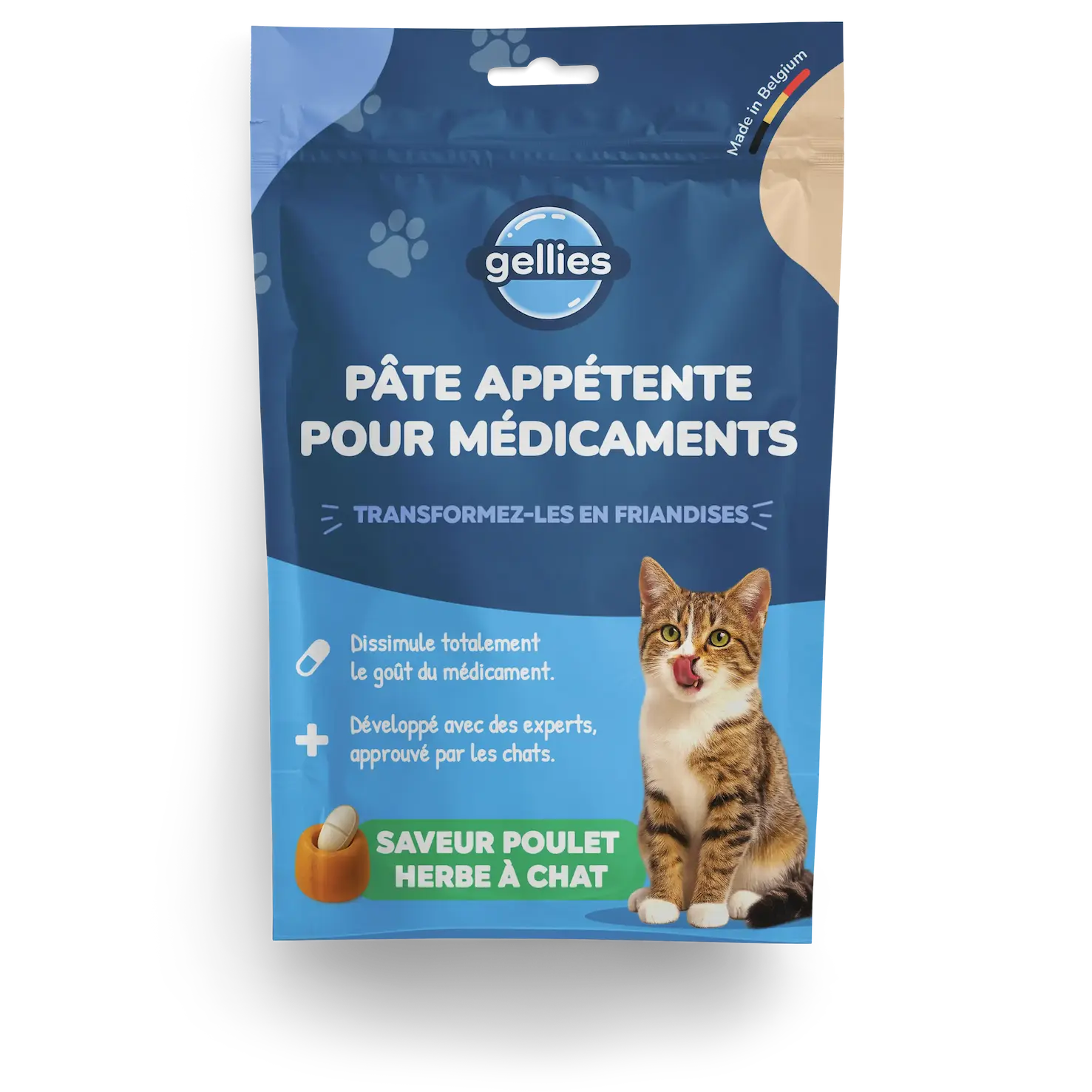 Gellies - Pâte cache-comprimé Poulet & Herbe à Chat